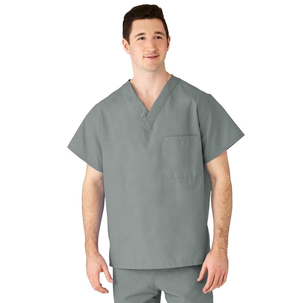 Medline V-Neck‎ Scrub Top Unisex Size XL 2 Pockets Misty Green Angelstat 3 Pack